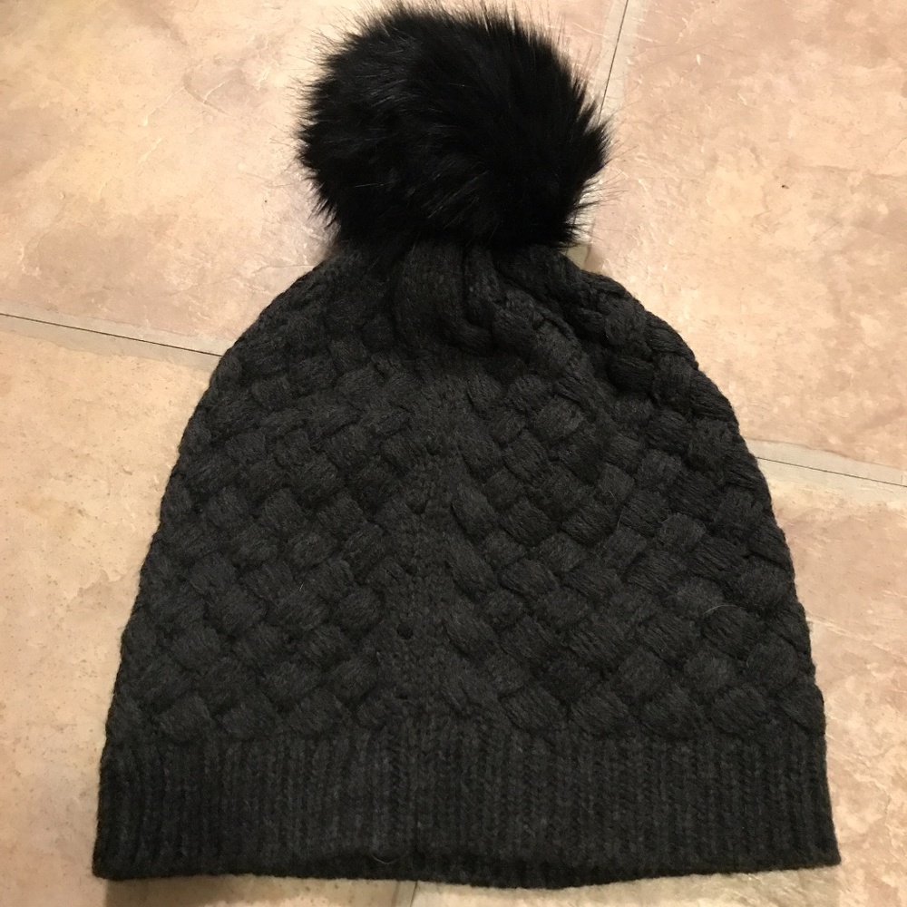 J. Crew Faux-Fur Pom Knit Hat